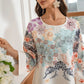 Robe caftan longue élégante à imprimé floral