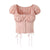 Women's Drawstring Lace Shell Button Fashionable All-match Short Top - Enfance-Heureuse