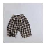 Coréen Enfants Enfants de Plaid Pantalon Carotte - Enfance-Heureuse