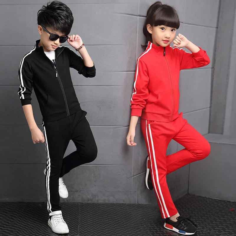 Men's and girls' suits new white sportswear - Enfance-Heureuse