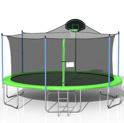 16FT Trampoline Children's Basketball Stand Safety Fence Net - Enfance-Heureuse
