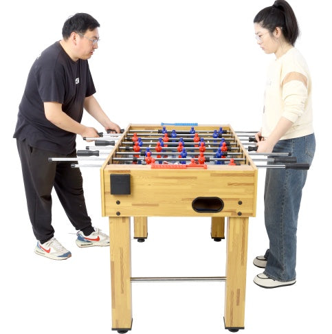 54-Inch Hurricane Foosball Table For Family Game Rooms With Light Cherry Finish, Analog Scoring And Free Accessories - Enfance-Heureuse