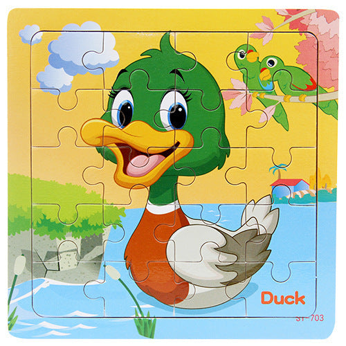 Children's poultry animal wooden puzzle - Enfance-Heureuse