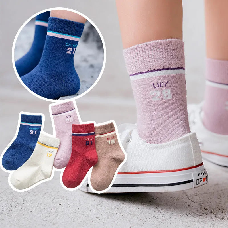 Package post autumn and winter children's socks sports socks 5 pairs - Enfance-Heureuse