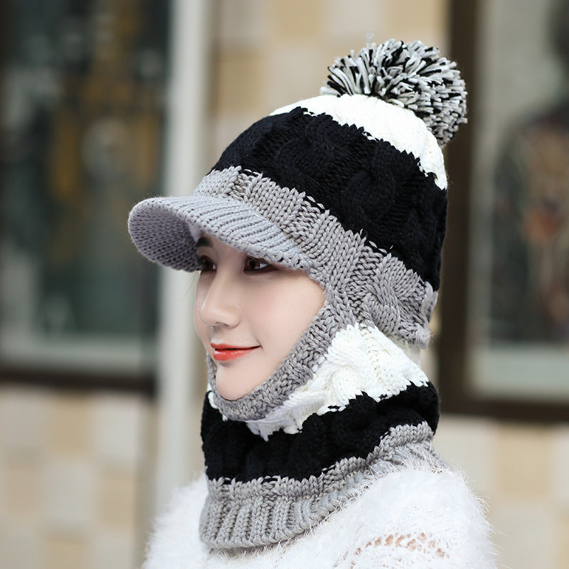 Women's plush thick woolen hat earmuffs