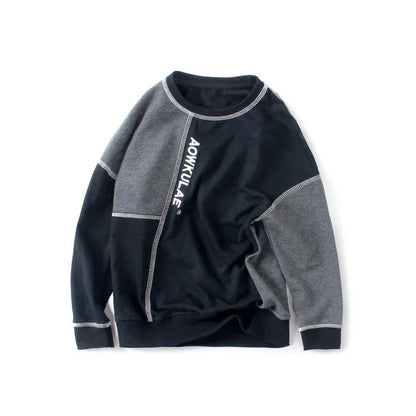 Contrasting stitching pullover boys sweater - Enfance-Heureuse