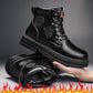 Men's Fashion Seven-hole Fleece-lined Durable Wear-resistant Overalls Boots - Enfance-Heureuse