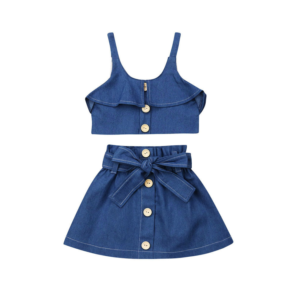 Vêtements pour enfants, jupe à bretelles pour filles