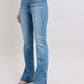 Judy Blue HW Tummy Control Vintage Wash Side Slit Slim Boot Jeans