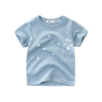 Children's Short Sleeve T Shirt Cartoon Baby Top - Enfance-Heureuse