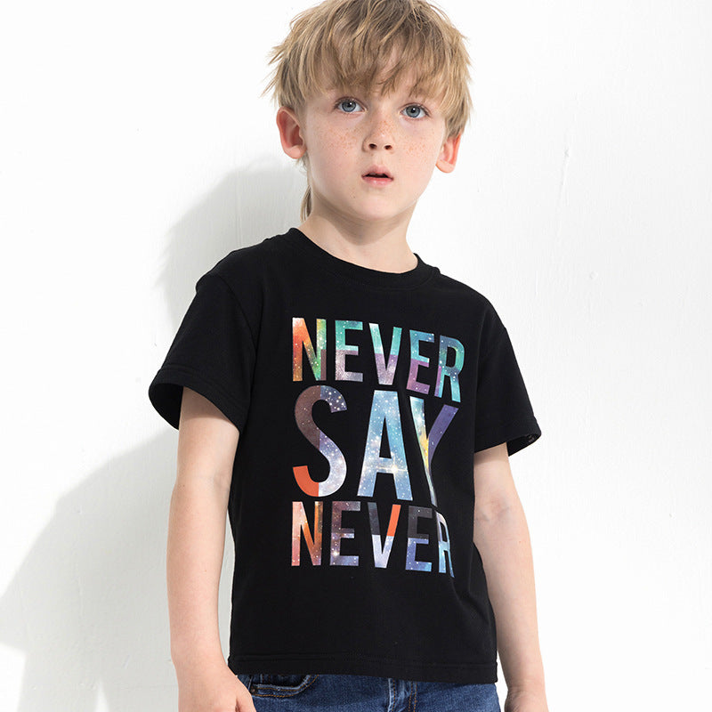 Children's letter print T-shirt - Enfance-Heureuse