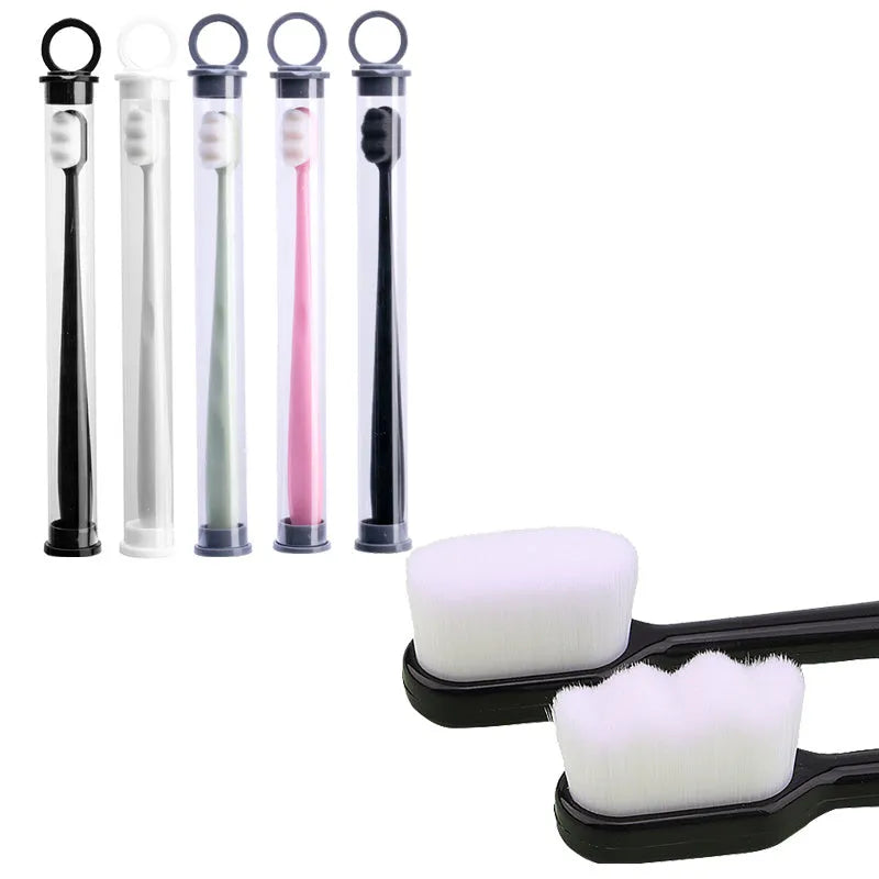Brosse à dents ultra-fine à poils super doux, brosse de nettoyage en profondeur portable pour outils de soins bucco-dentaires, soins des dents, nettoyage buccal, voyage