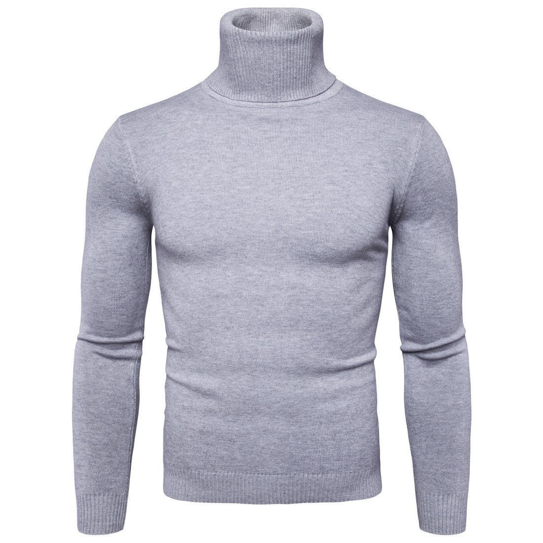 Winter Warm Basic Thermal Turtleneck Sweater Mens Solid Color Slim Fit Clothes Pullover Top - Enfance-Heureuse