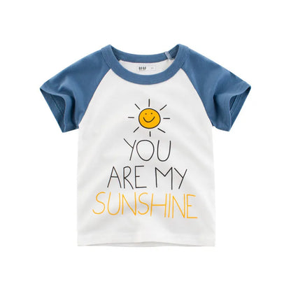Summer Boys Cotton Round Neck Short Sleeves - Enfance-Heureuse