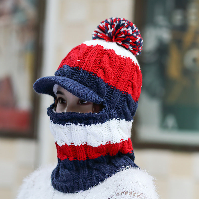 Women's plush thick woolen hat earmuffs