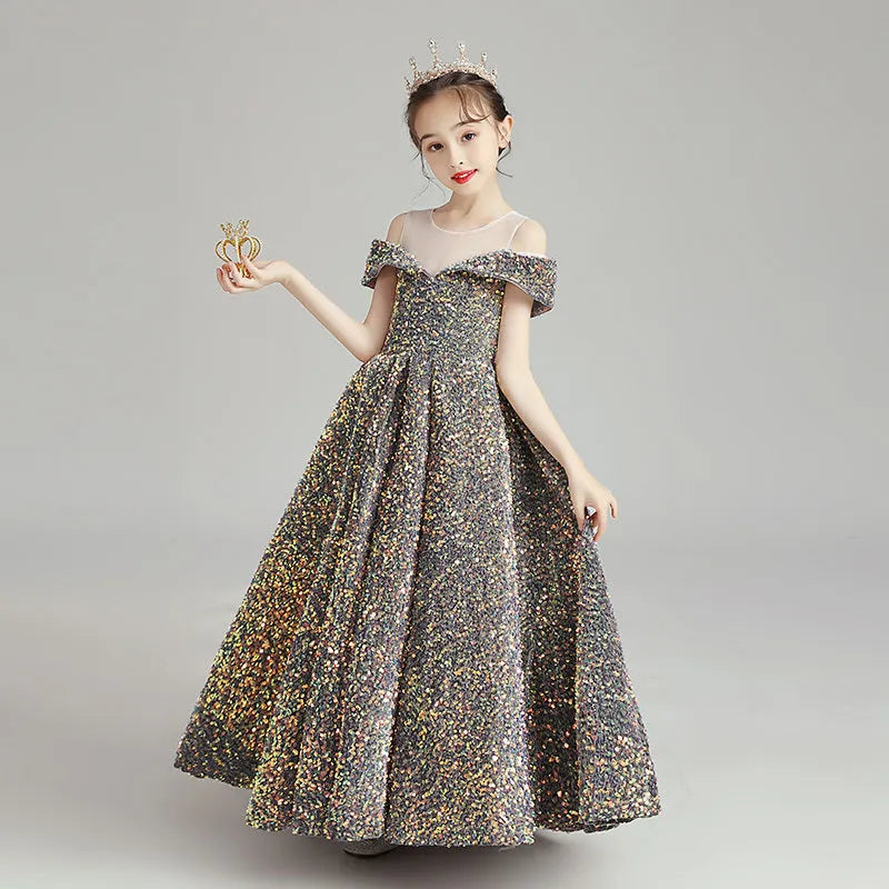 Birthday Princess Dress Little Girl Host High-end Piano Costumes - Enfance-Heureuse
