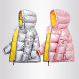 Children's shiny down jacket winter down jacket - Enfance-Heureuse