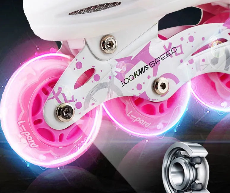 Skate enfants ensemble complet débutant réglable Skate chaussures garçons patins à roulettes femmes - Enfance-Heureuse