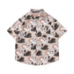 Retro Printed Shirt Short Sleeve Loose Design - Enfance-Heureuse