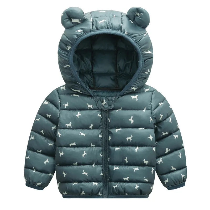 Children's cotton-padded jacket with thin ears down jacket - Enfance-Heureuse