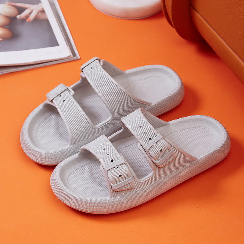 Platform Slippers Women's Summer Buckle Home Shoes Fashion Outdoor Wear Soft Bottom Sandals - Enfance-Heureuse