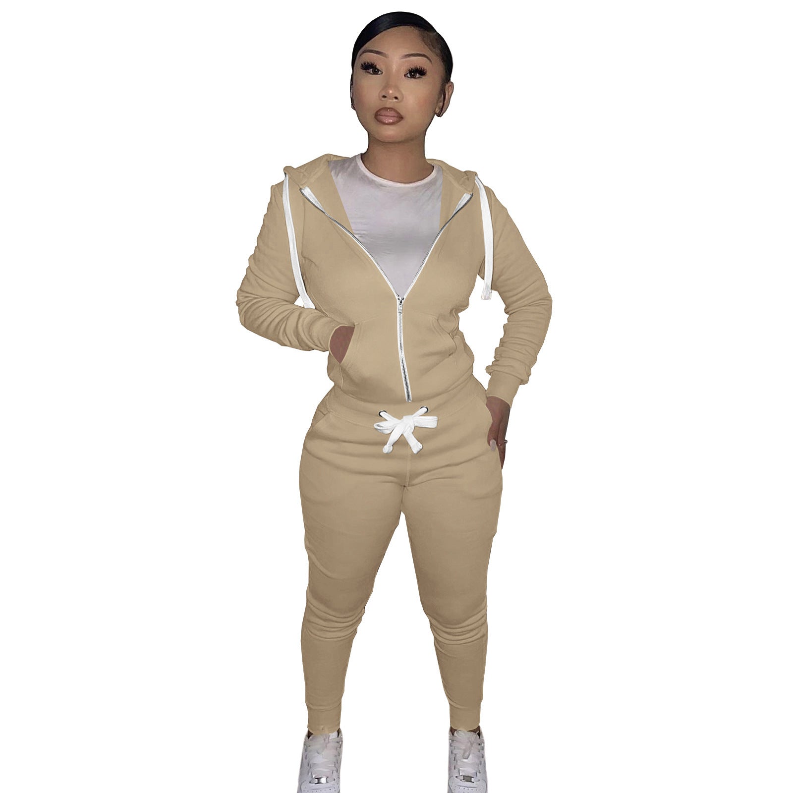 Women's Cotton Sweater Tight-fitting Two-piece Suit - Enfance-Heureuse