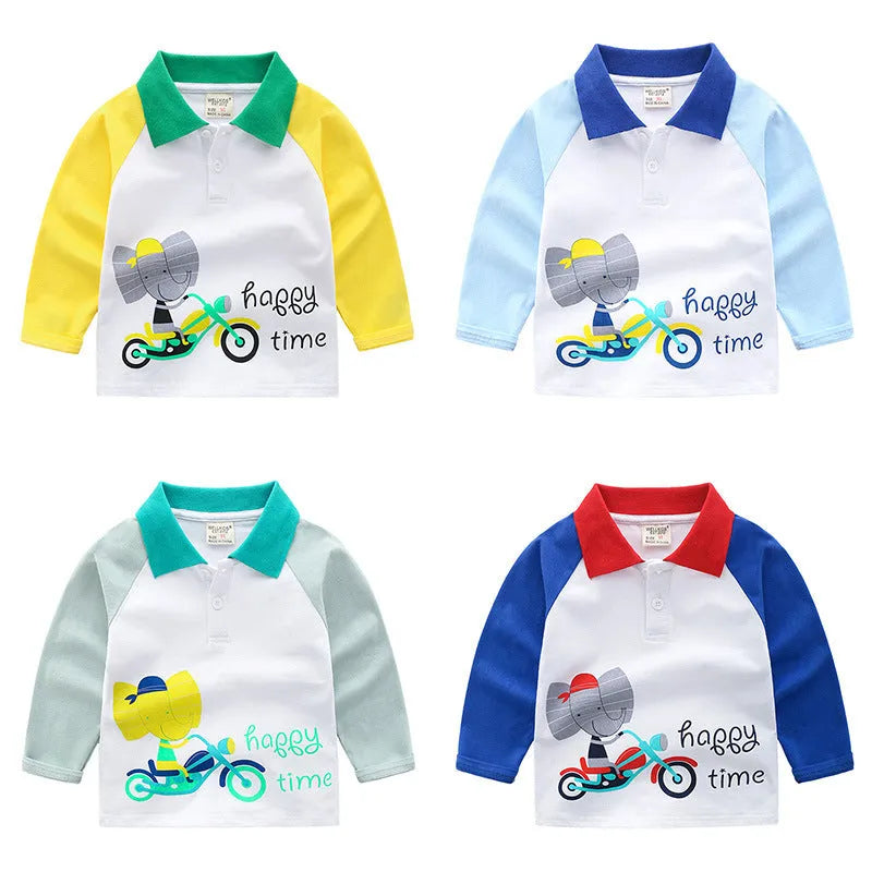 Garçons automne à manches longues T-shirt enfants de POLO - Enfance-Heureuse