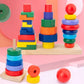 Three pillar intelligence tower wooden educational toy - Enfance-Heureuse