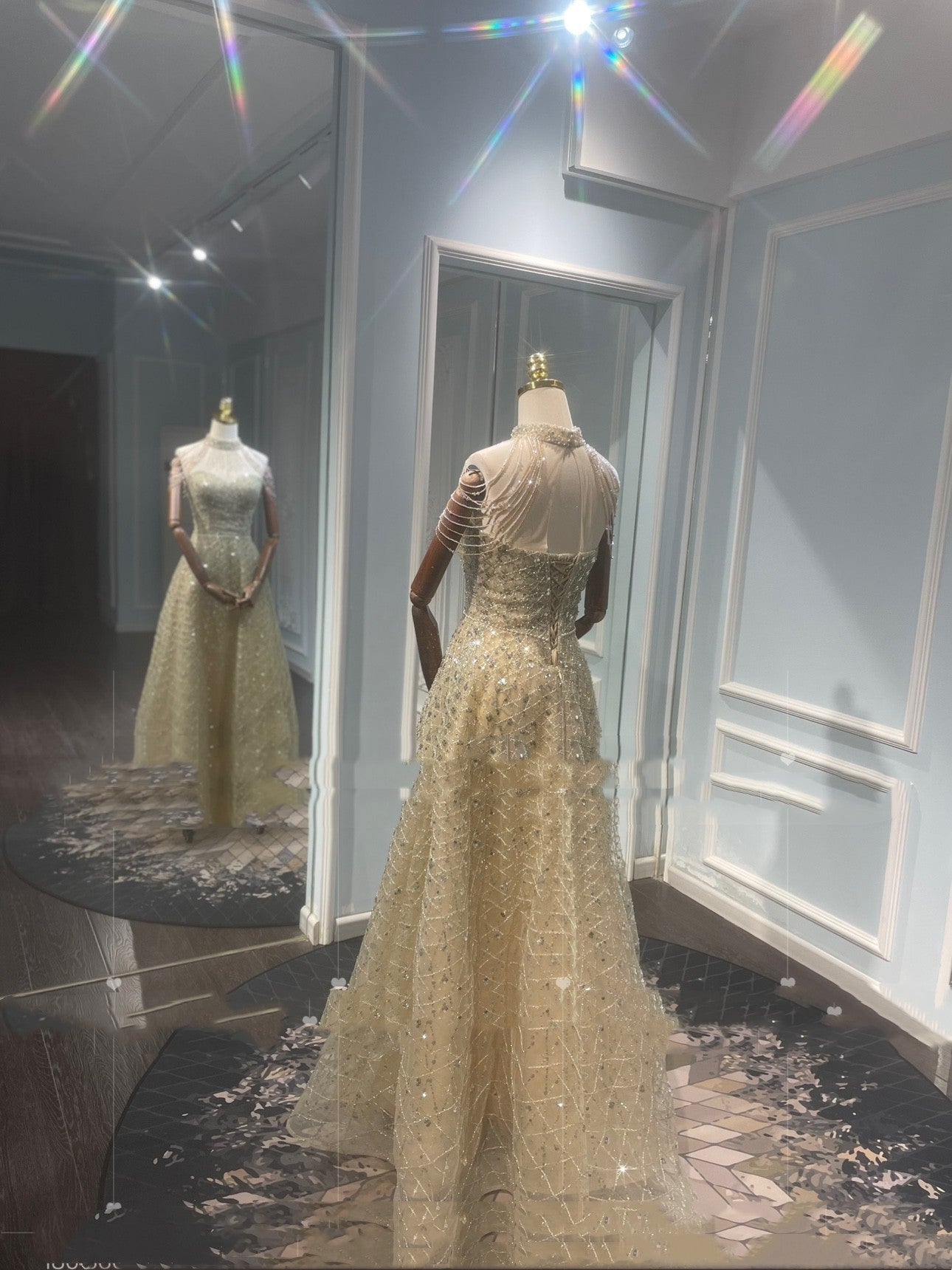 Golden Neck Hanging Light Luxury Toast Evening Dress - Enfance-Heureuse