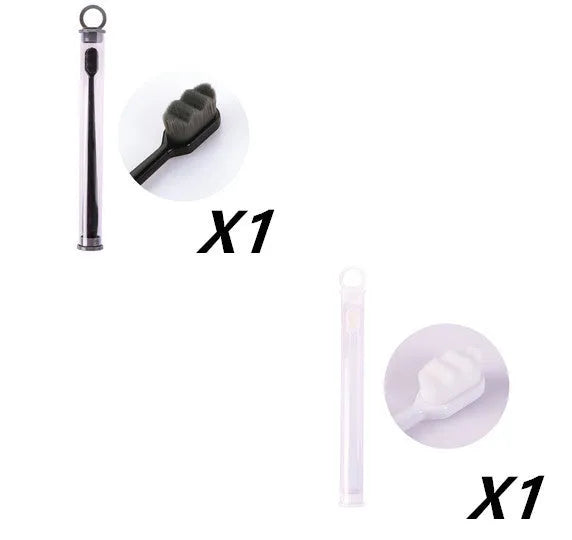 Brosse à dents ultra-fine à poils super doux, brosse de nettoyage en profondeur portable pour outils de soins bucco-dentaires, soins des dents, nettoyage buccal, voyage