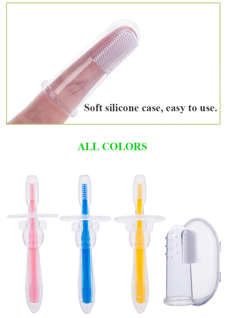 Silicone Baby Toothbrush Kids Teether Training Tool Clear Massager - Enfance-Heureuse