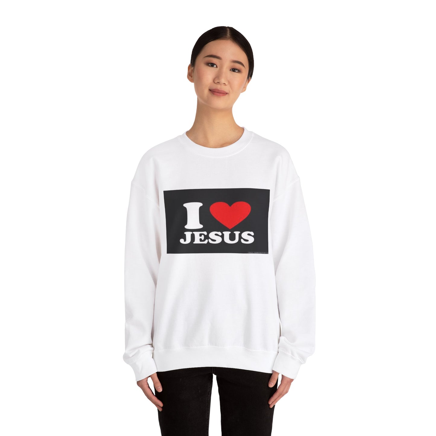 I Love Jesus Crewneck Sweatshirt - Unisex Heavy Blend - Enfance-Heureuse