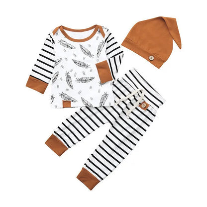 Cotton feather children's clothing 3 piece set - Enfance-Heureuse