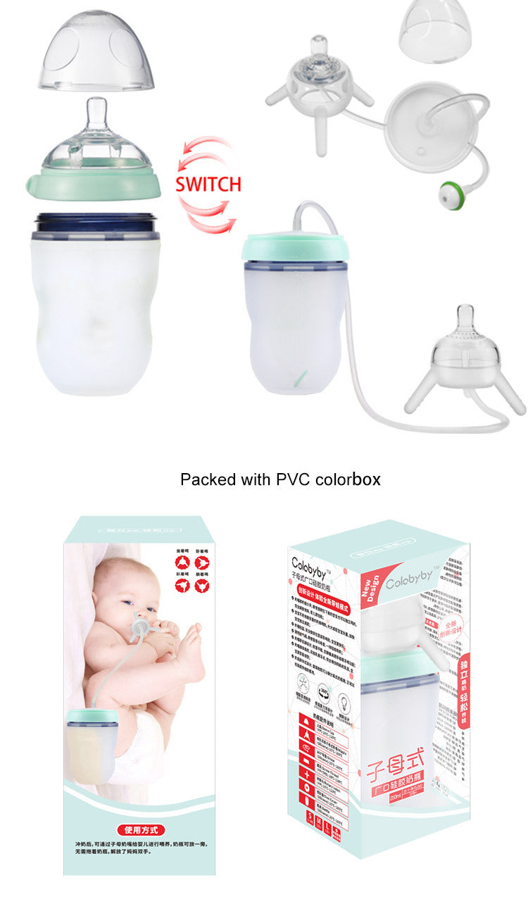 Feeding Bottle Kids Cup Children Training Silicone Sippy - Enfance-Heureuse