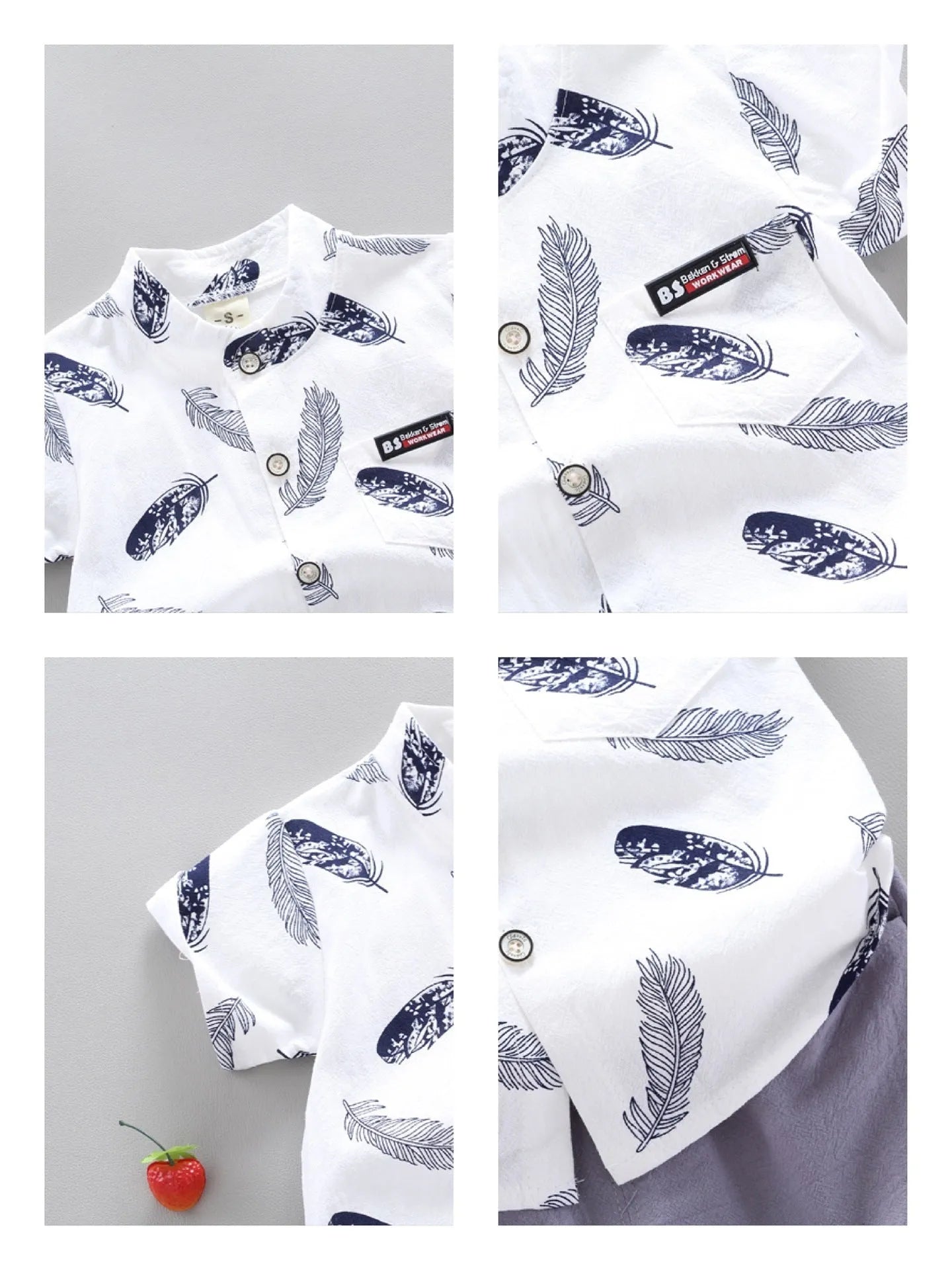 Infantile enfants bébé plume dessin animé chemise à manches courtes Shorts deux pièces costume - Enfance-Heureuse