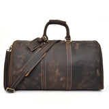 Top Layer Cowhide One-Shoulder Messenger Duffel Bag - Enfance-Heureuse