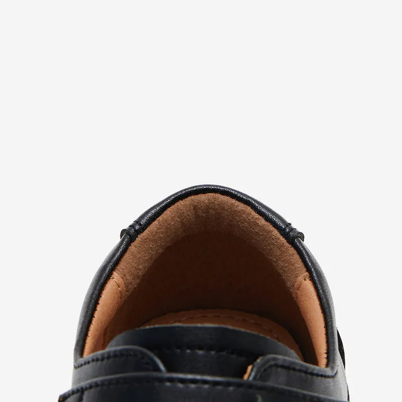 Chaussures en cuir pour garçons britanniques Chaussures en cuir noir