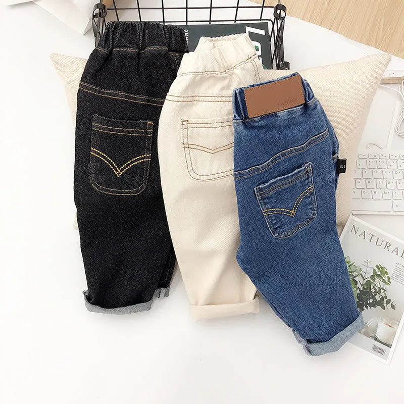 Fille Robe Automne Robe de Fille Lâche de Jeans Enfants de Pantalon Long - Enfance-Heureuse