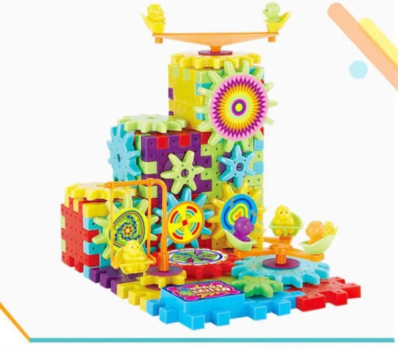 Électrique Engrenages 3D Modèle Kits de Construction En Plastique Blocs de Briques Jouets Éducatifs pour les Enfants - Enfance-Heureuse