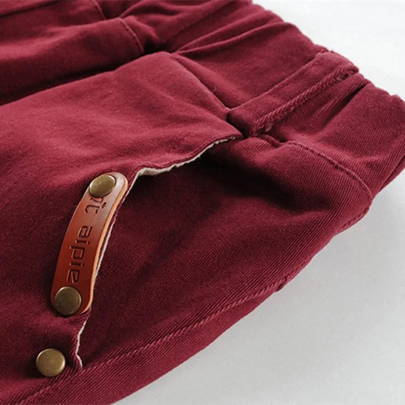 Children's Stretch Cotton Trousers Slim-Fit Middle-Aged Boys And Boys' Trousers - Enfance-Heureuse