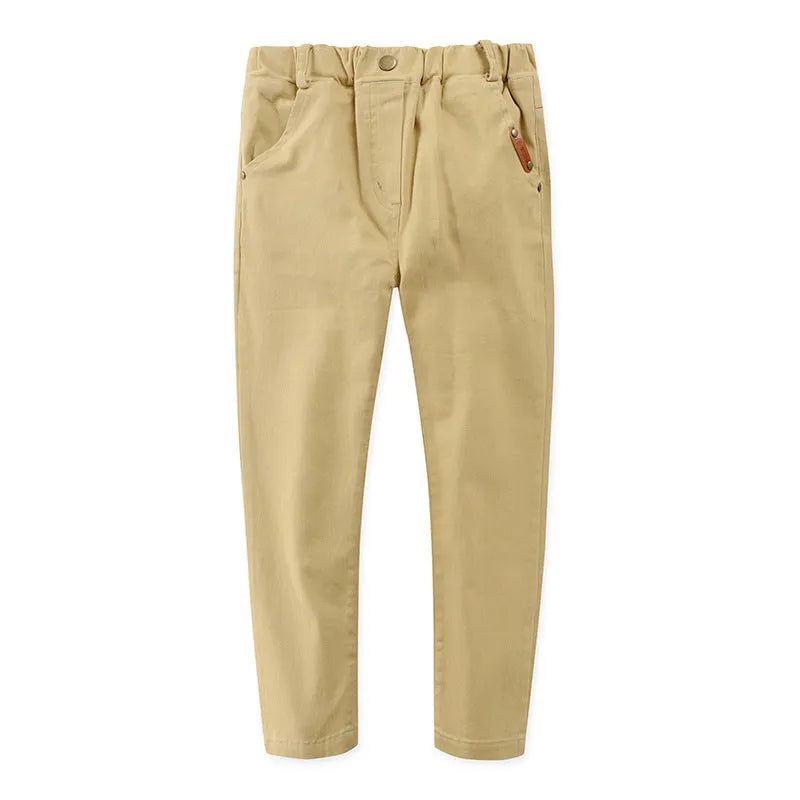 Children's Stretch Cotton Trousers Slim-Fit Middle-Aged Boys And Boys' Trousers - Enfance-Heureuse