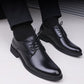 Black Shoes With Pointed Toe For Men - Enfance-Heureuse