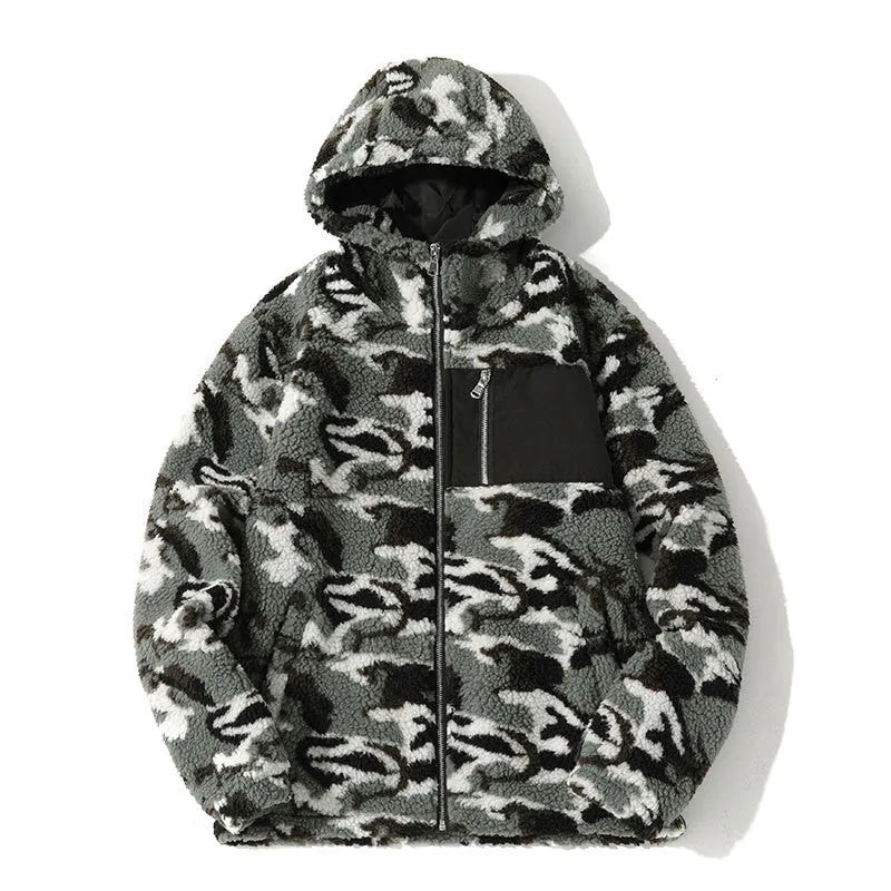 Lamb Velvet Jacket Coat Autumn And Winter Fashion Stitching Loose And Warm - Enfance-Heureuse