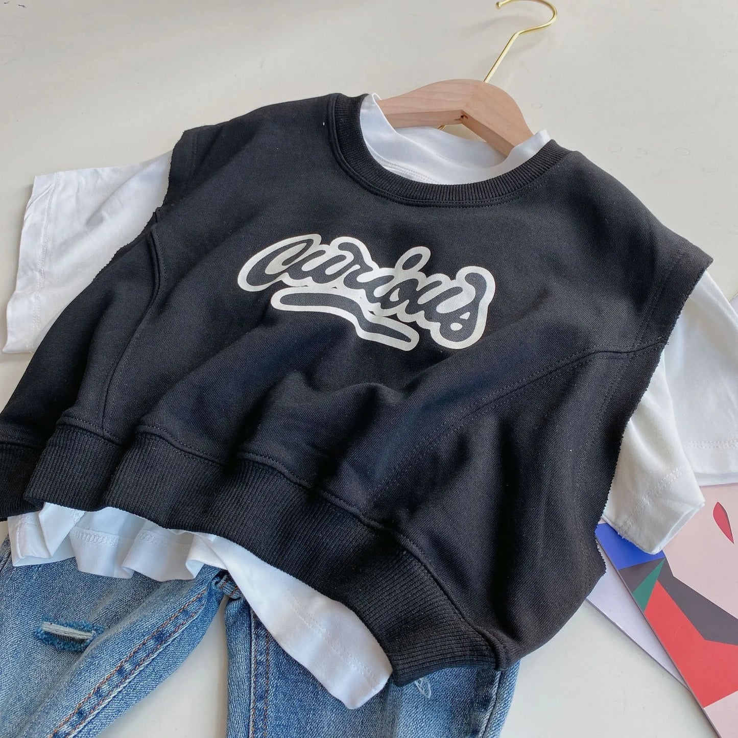 Gilet à manches courtes pour enfants T-shirt deux pièces d'été pour garçons - Enfance-Heureuse