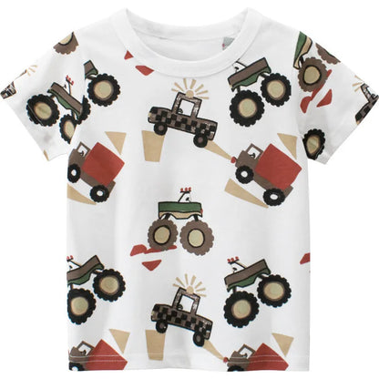 Children's Car Short-sleeved T-shirt - Enfance-Heureuse