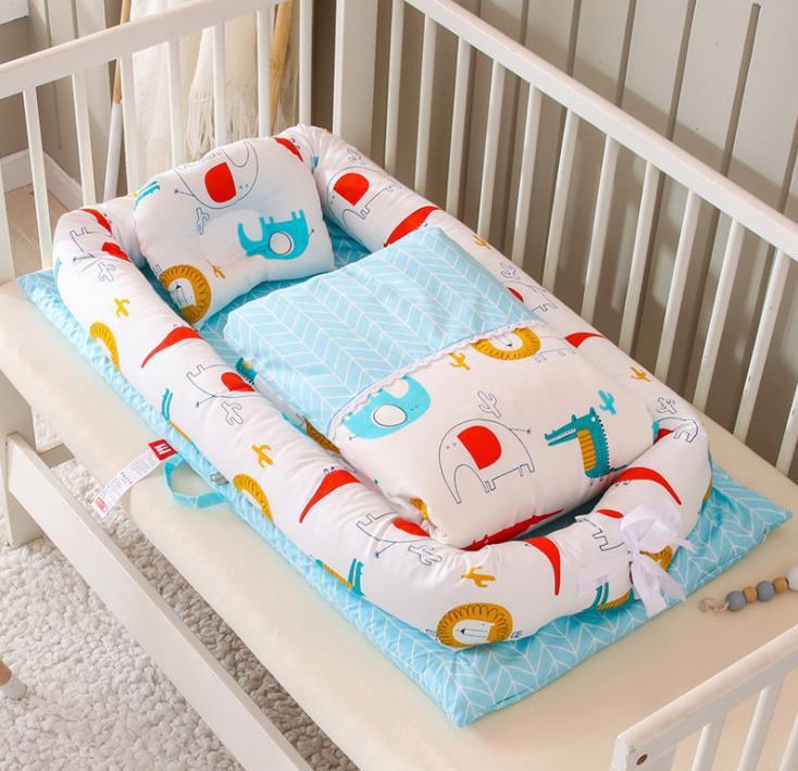 Crib Anti-pressure Newborn Foldable Portable Crib Middle Bed Baby Infant Mattress Bionic Travel Bed - Enfance-Heureuse