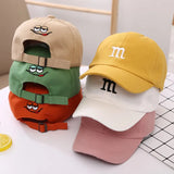 Baseball Cap Boy Letter M Embroidered Children's Cotton Spring and Autumn Hat Cap - Enfance-Heureuse