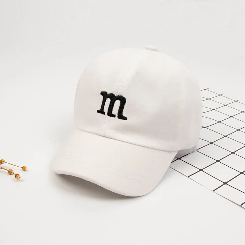 Baseball Cap Boy Letter M Embroidered Children's Cotton Spring and Autumn Hat Cap - Enfance-Heureuse