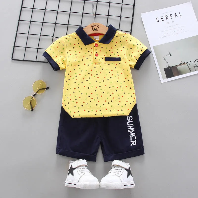 Short-Sleeved Cartoon Two-Piece Children's Clothing - Enfance-Heureuse