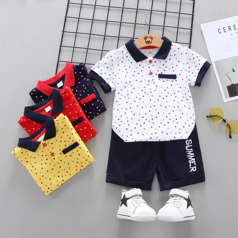 Short-Sleeved Cartoon Two-Piece Children's Clothing - Enfance-Heureuse